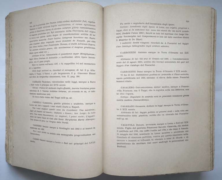 SCRITTORI ED ARTISTI PUGLIESI antichi moderni di Carlo Villani 1904 …