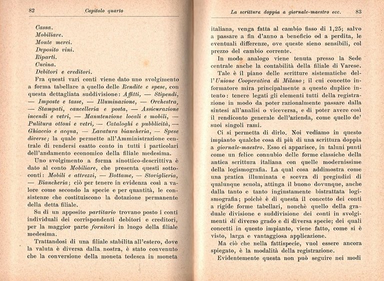 SCRITTURA DOPPIA AMERICANA DETTA A GIORNALE MAESTRO Bellini 1914 Hoepli …