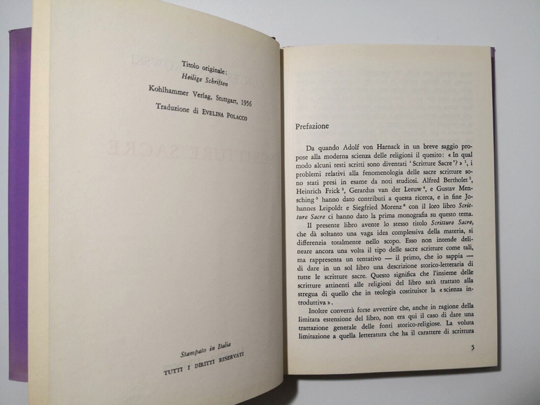 SCRITTURE SACRE di Gunter Lanczkowski 1960 Sansoni Libro storie illustrate