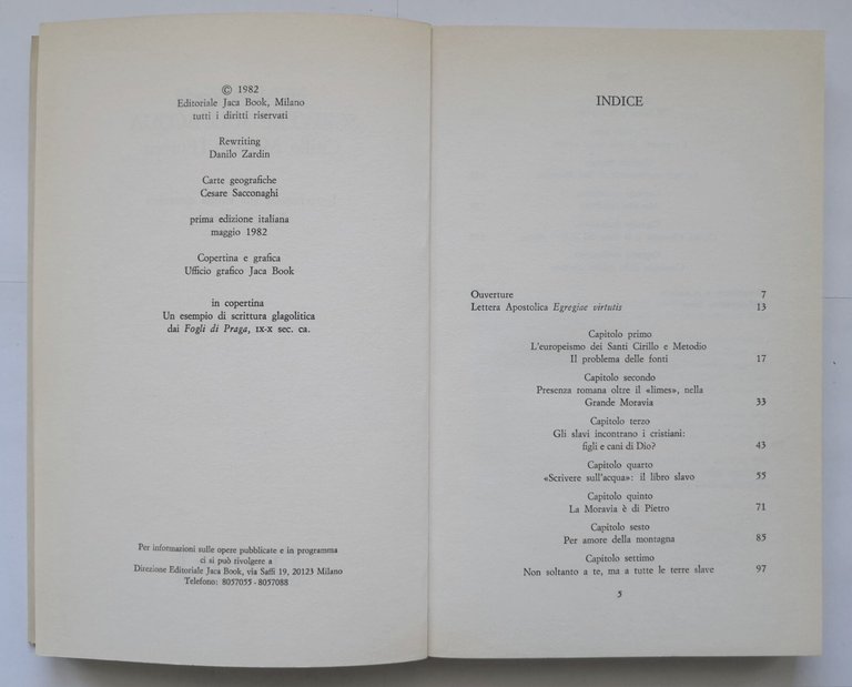 SCRIVERE SULL'ACQUA CIRILLO METODIO L'EUROPA di Jirí Maria Vesely 1982 …