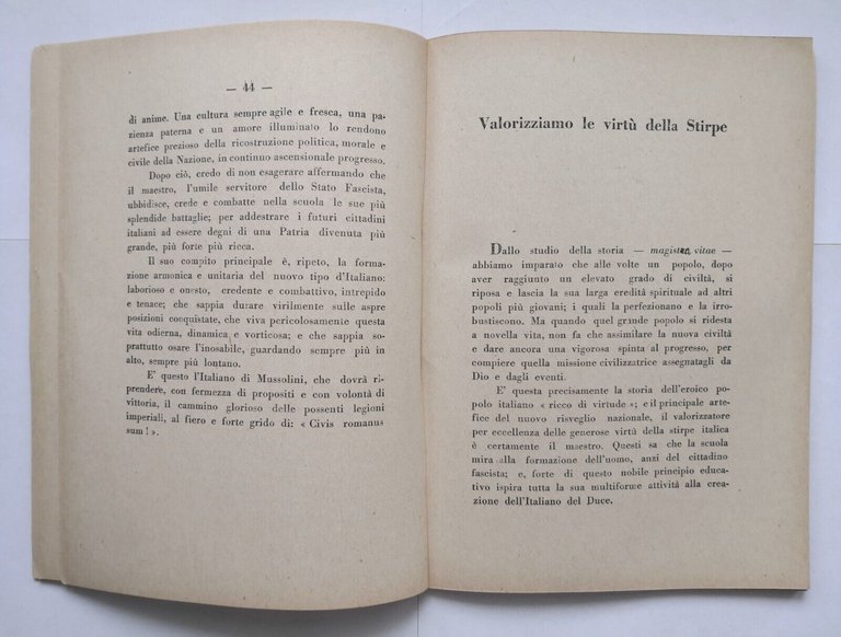 SCUOLA E FASCISMO di Vincenzo Ciampi libro autografato Tipografia Operaia …