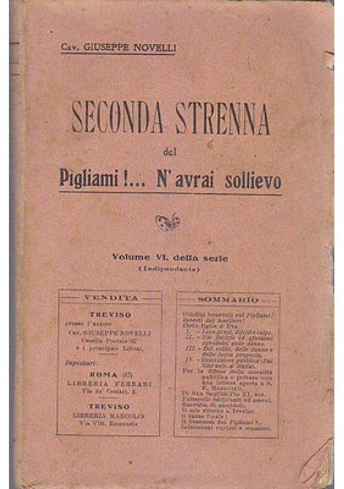 SECONDA STRENNA DEL PIGLIAMI... N AVRAI SOLLIEVO di Giuseppe Novelli …