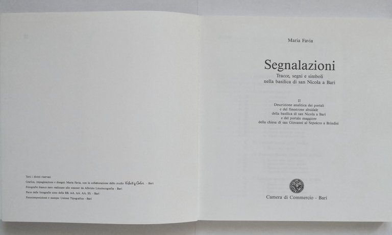 SEGNALAZIONI di Maria Favia 3 volumi 1989 sculture basilica S …