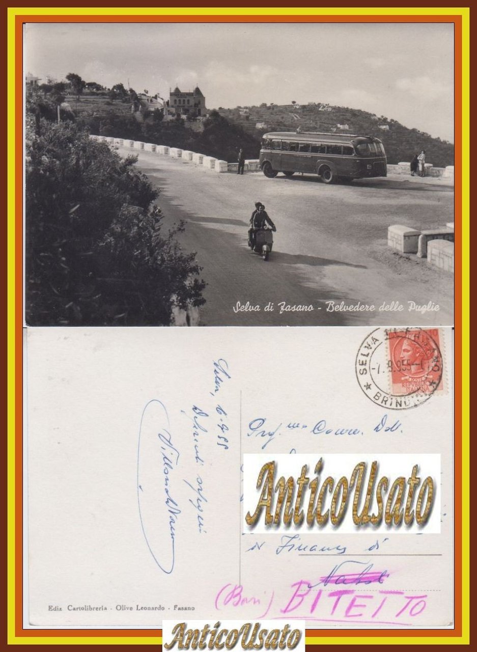SELVA DI FASANO BELVEDERE DELLE PUGLIE Cartolina Viaggiata 1955 Bari … | Immagine principale