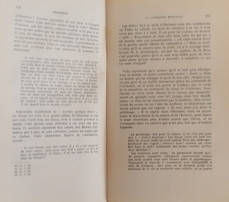 SENANCOUR sensations et revelations di Marcel Raymond 1965 Jose Corti …