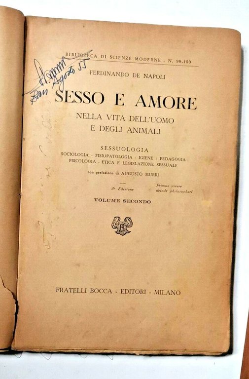 SESSO E AMORE nella vita dell’uomo animali di Ferdinando De …