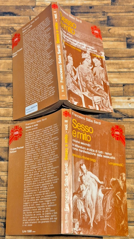 SESSO E MITO di Francesco Saba Sardi 2 volumi 1978 …