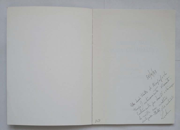 SETTEMBRE 1943 AURORA DRAMMATICA di Quintino Basso 1993 Levante Libro …