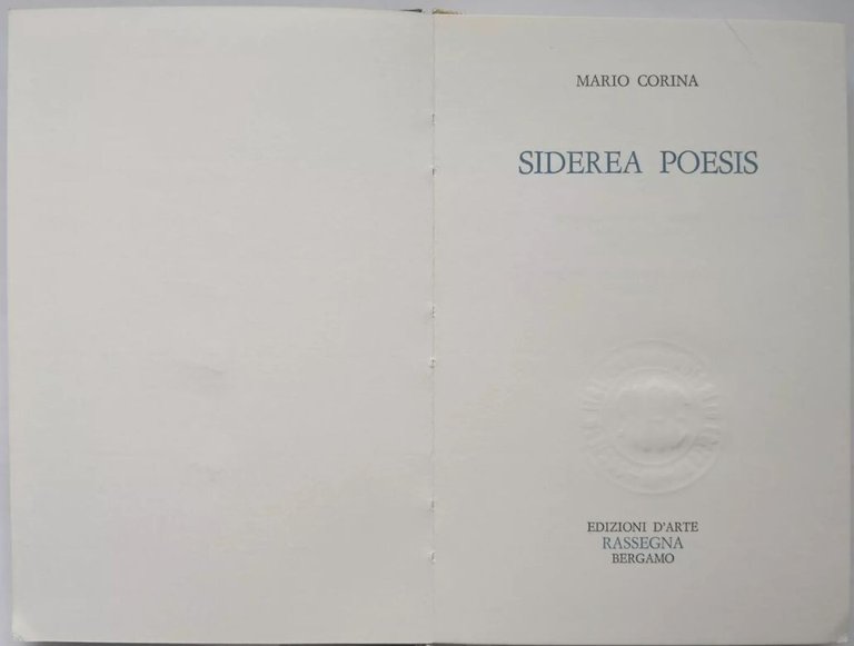 SIDEREA POESIS di Mario Corina 1972 Edizioni d'arte Libro tiratura …