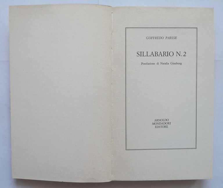 SILLABARIO N.2 di Goffredo Parise 1982 Arnoldo Mondadori Libro Medusa …
