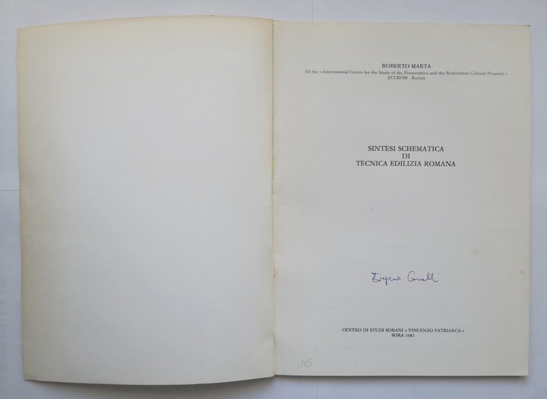 SINTESI SCHEMATICA DI TECNICA EDILIZIA ROMANA di Roberto Marta 1981 …