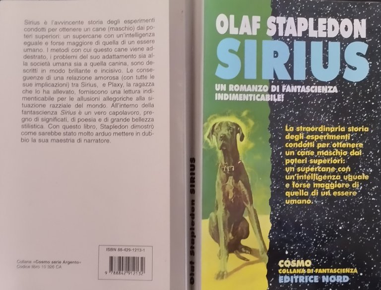 SIRIUS ROMANZO DI FANTASCIENZA di Olaf Stapledon 2002 editrice Nord …