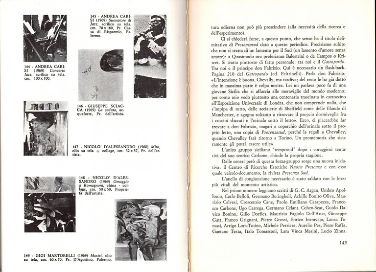SITUAZIONI DELLA PITTURA IN SICILIA 1940 1970 di D'Alessandro 1975 …
