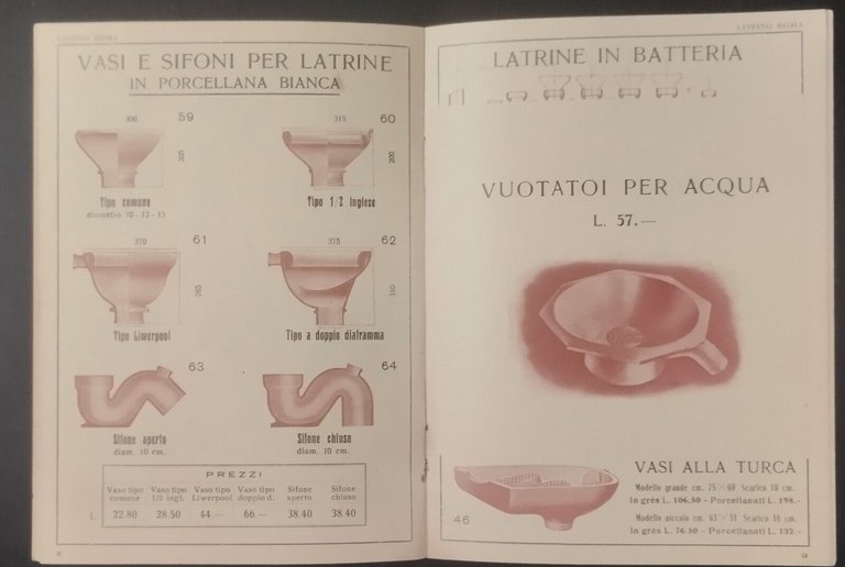 SOCIETÀ DEL GRES INGEGNER SALA Listino ottobre 1936 ceramico Libro …