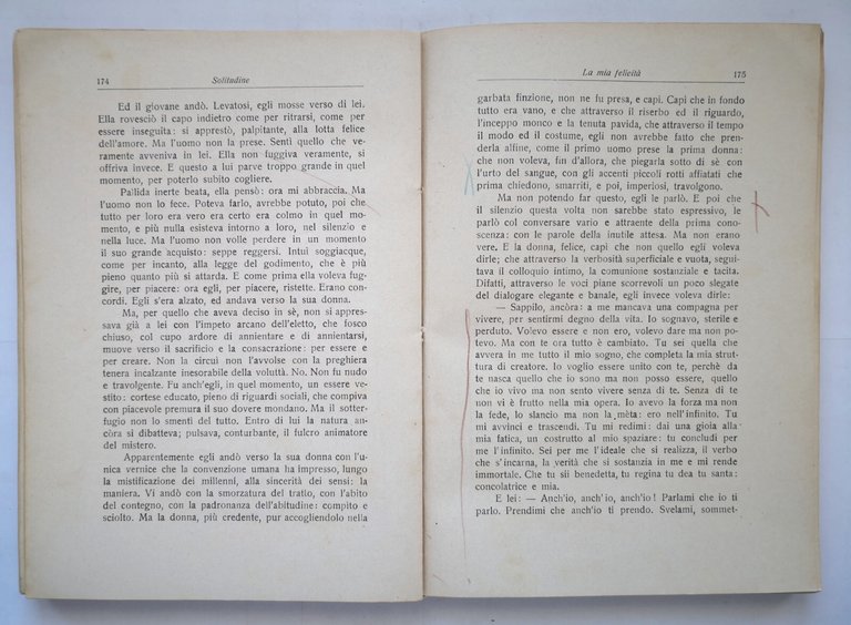 SOLITUDINE LA MIA FELICITÀ romanzo di Liborio Mautone 1939 Libro