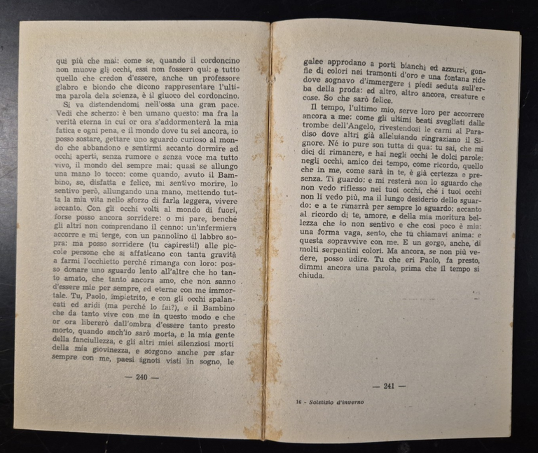 SOLSTIZIO D'INVERNO di Mario Apollonio 1945 Garzanti Libro ROMANZO la …