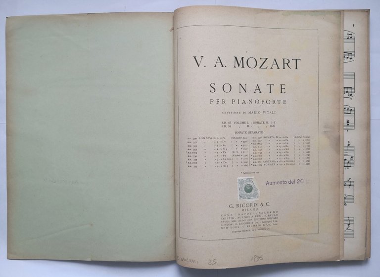 SONATE PER PIANOFORTE di Mozart 2 volumi ER 57 58 …