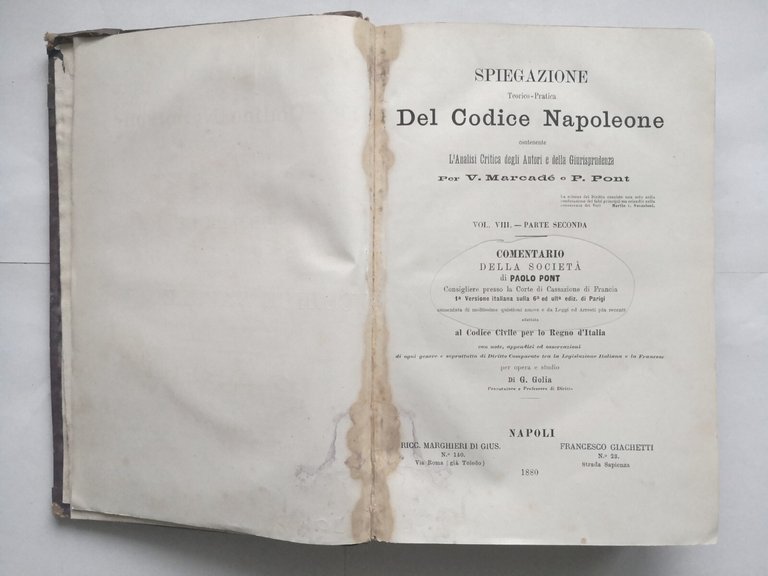 SPIEGAZIONE TEORICO PRATICA DEL CODICE NAPOLEONE volume 8 di Marcadé …
