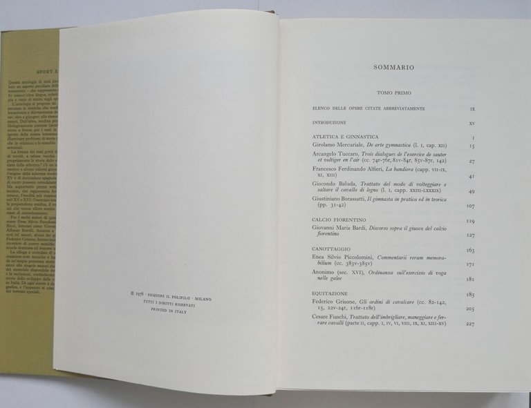 SPORT E GIUOCHI a cura di Carlo Bascetta 2 tomi …