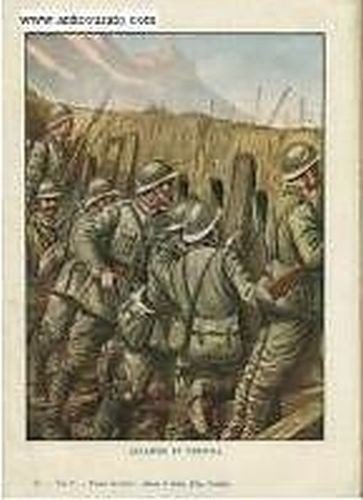 Stampa a colori ALLARME IN TRINCEA prima guerra mondiale Tancredi …