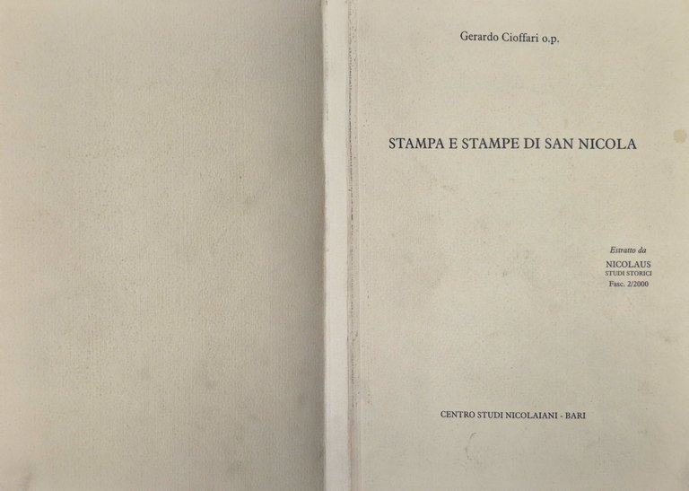 STAMPA E STAMPE DI SAN NICOLA Gerardo Cioffari 2000 Centro … | Immagine Gallery 3