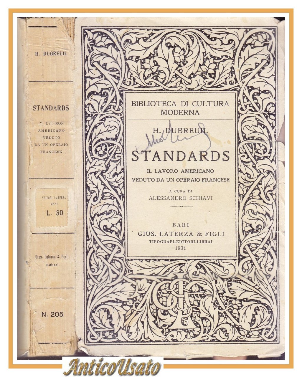 STANDARDS il lavoro americano veduto da operaio francese di Dubreul …