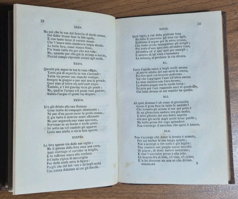 STANZE di Messer Angelo Poliziano + vita dell'autore 1871 Rondinella …