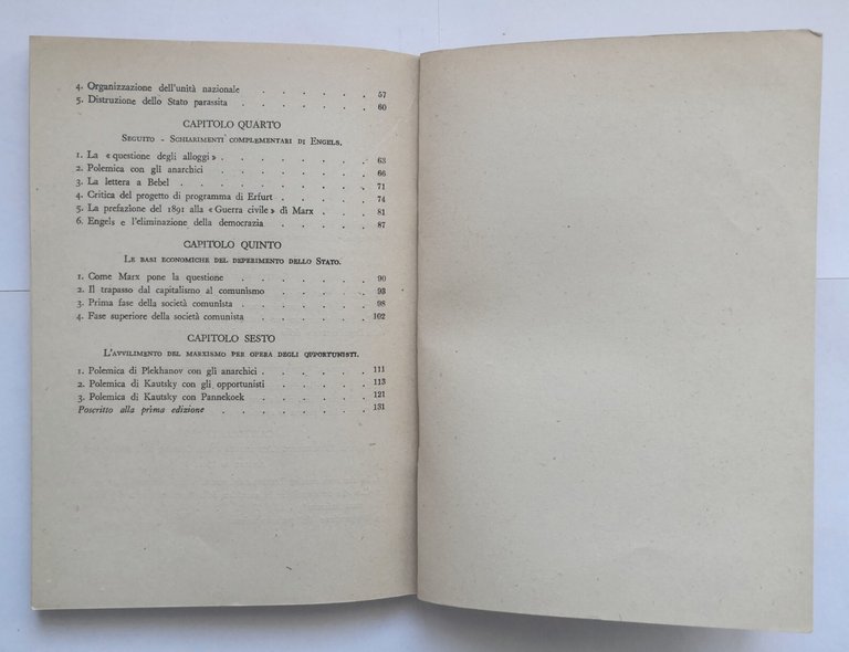 STATO E RIVOLUZIONE di Lenin 1943? Editore Cosmopolita collana politica …