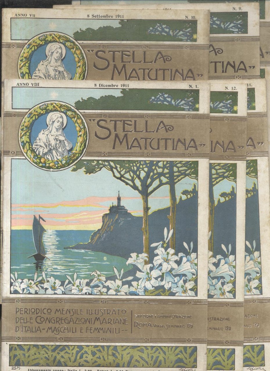 STELLA MATUTINA periodico congregazioni mariane 1911 annata completa 12 numeri
