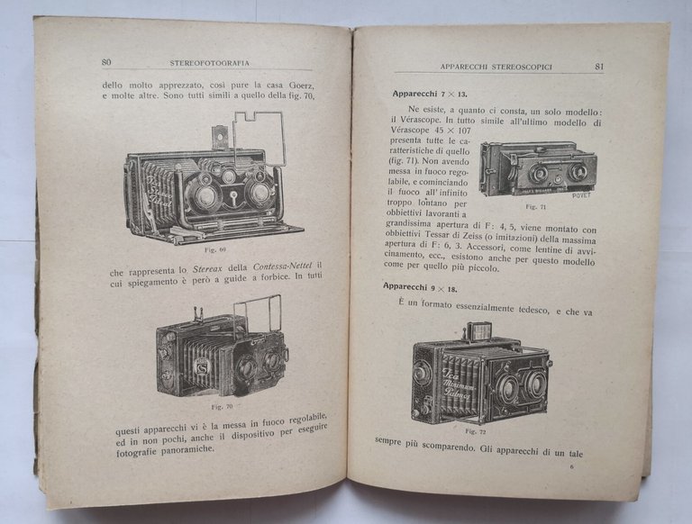 STEREOFOTOGRAFIA di Stanislavo Pecci 1920 libro Il Corriere Fotografico 3d