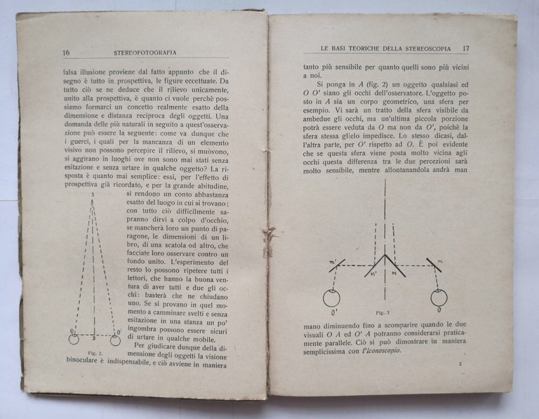 STEREOFOTOGRAFIA di Stanislavo Pecci 1920 libro Il Corriere Fotografico 3d