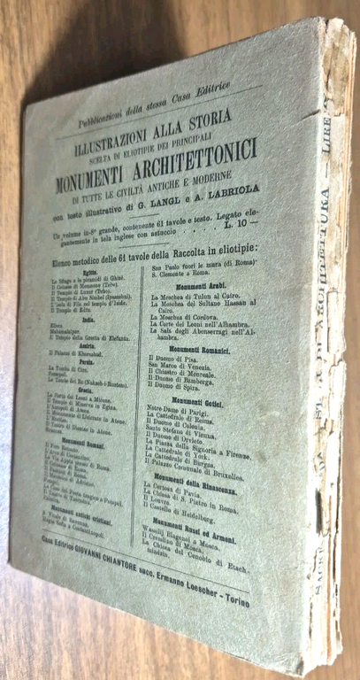 STILI DI ARCHITETTURA di Sacken Brayda 1923 Chiantore Libro III …