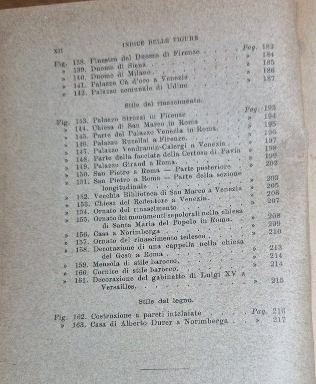 STILI DI ARCHITETTURA di Sacken Brayda 1923 Chiantore Libro III …
