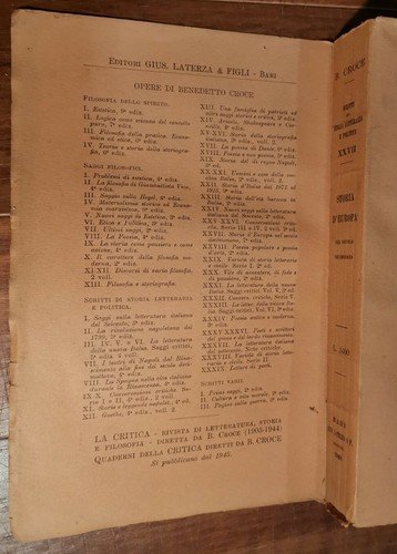 STORIA D'EUROPA NEL SECOLO DECIMONONO di Benedetto Croce 1948 Laterza …