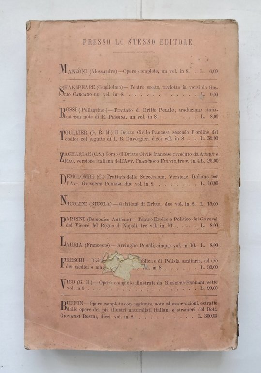 STORIA DEGLI ABUSI FEUDALI di Davide Winspeare 1883 Gabriele Regina …