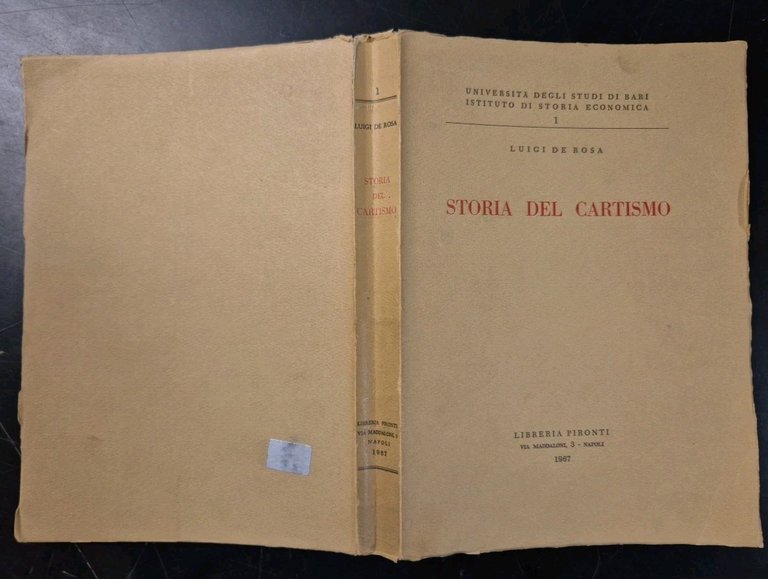 STORIA DEL CARTISMO di Luigi De Rosa 1967 Pironti Libro …