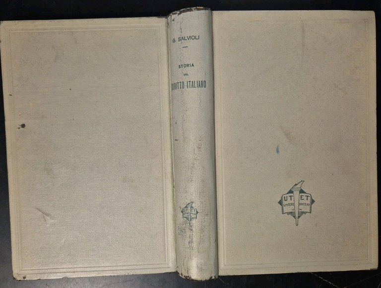 STORIA DEL DIRITTO ITALIANO di Giuseppe Salvioli 1930 UTET Libro