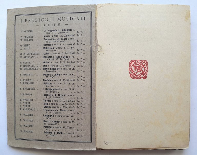 STORIA DEL DRAMMA MUSICALE di E Schurè 1924 Bottega di …