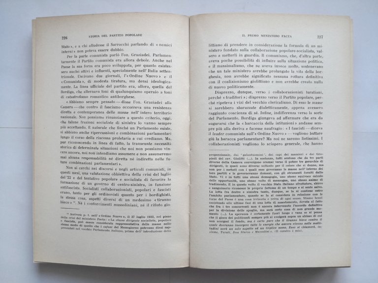 STORIA DEL PARTITO POPOLARE di Gabriele De Rosa 1958 Laterza …