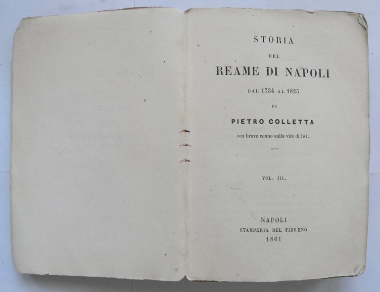 STORIA DEL REAME DI NAPOLI DAL 1734 AL 1825 Pietro …