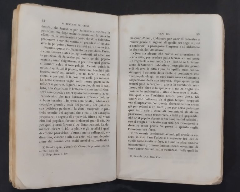 STORIA DEL TUMULTO DEI CIOMPI avvenuto in Firenze 1843 Pomba …