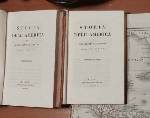 STORIA DELL'AMERICA di Guglielmo Robertson 2 volumi su 3 1822 …