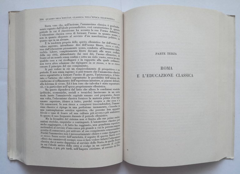 STORIA DELL'EDUCAZIONE NELL'ANTICHITÀ di Marrou 1950 Editrice Studium Libro