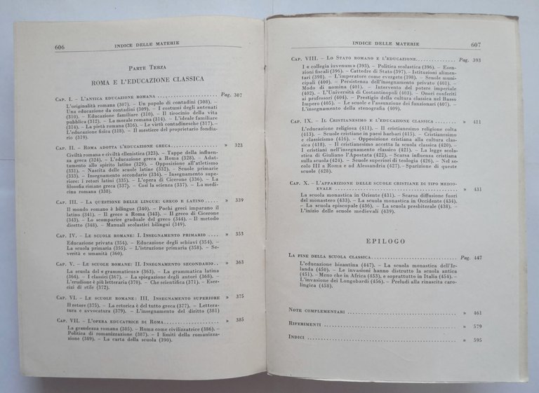 STORIA DELL'EDUCAZIONE NELL'ANTICHITÀ di Marrou 1950 Editrice Studium Libro