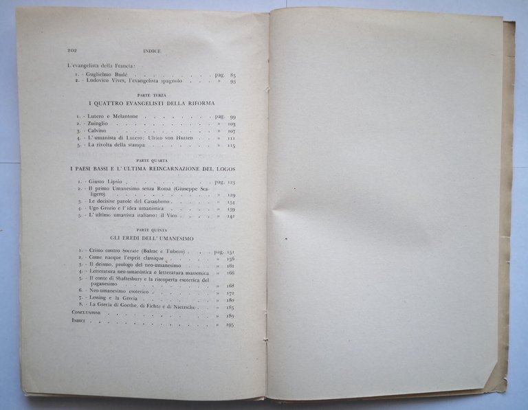 STORIA DELL'UMANESIMO volume 3 di Giuseppe Toffanin 1950 Zanichelli libro …