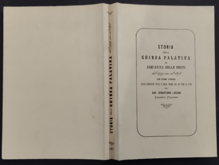 STORIA DELLA CHIESA PALATINA DI ACQUAVIVA DELLE FONTI 1999 3 …