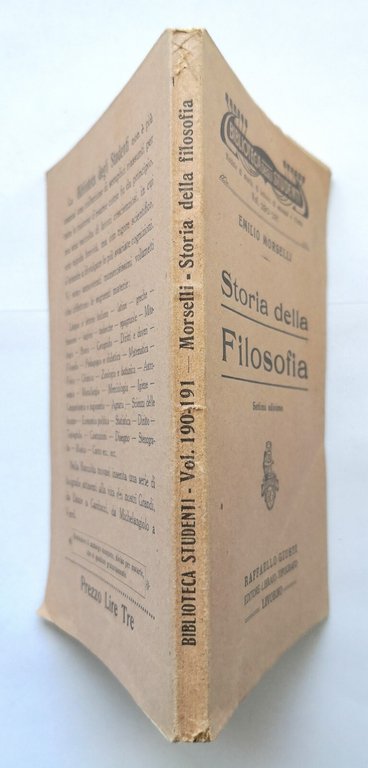 STORIA DELLA FILOSOFIA di Emilio Morselli 1929 Raffaello Giusti Libro