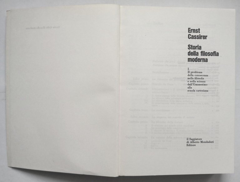 STORIA DELLA FILOSOFIA MODERNA di Ernst Cassirer 4 volumi 1968 …