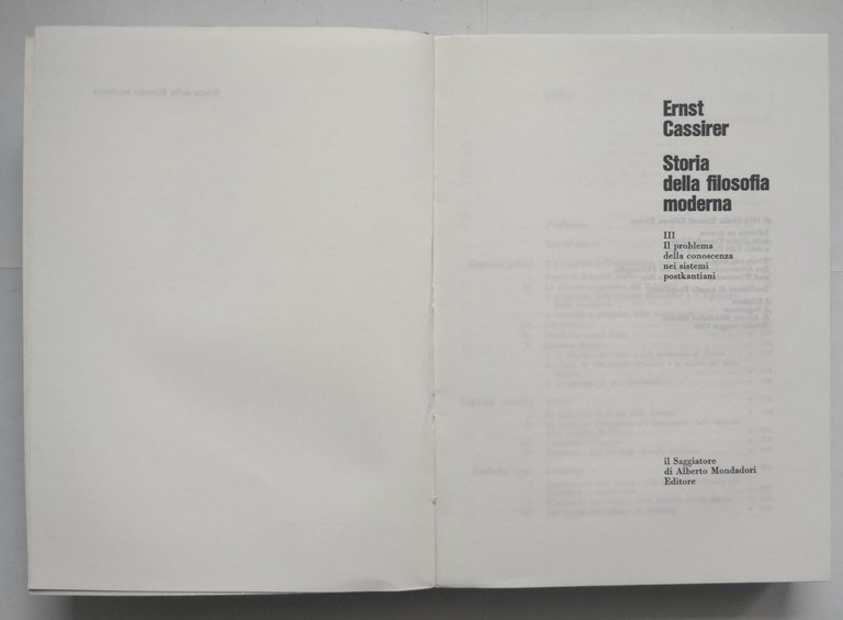 STORIA DELLA FILOSOFIA MODERNA di Ernst Cassirer 4 volumi 1968 …