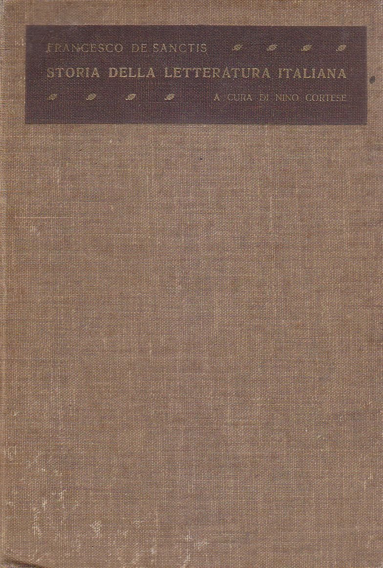 STORIA DELLA LETTERATURA ITALIANA di Francesco De Sanctis 1936 Morano …